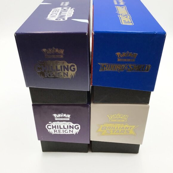 Pokemon Elite Trainer EMPTY Box Lot 4 ETB Sword & Shield Chilling Reign No Cards - Picture 6 of 11